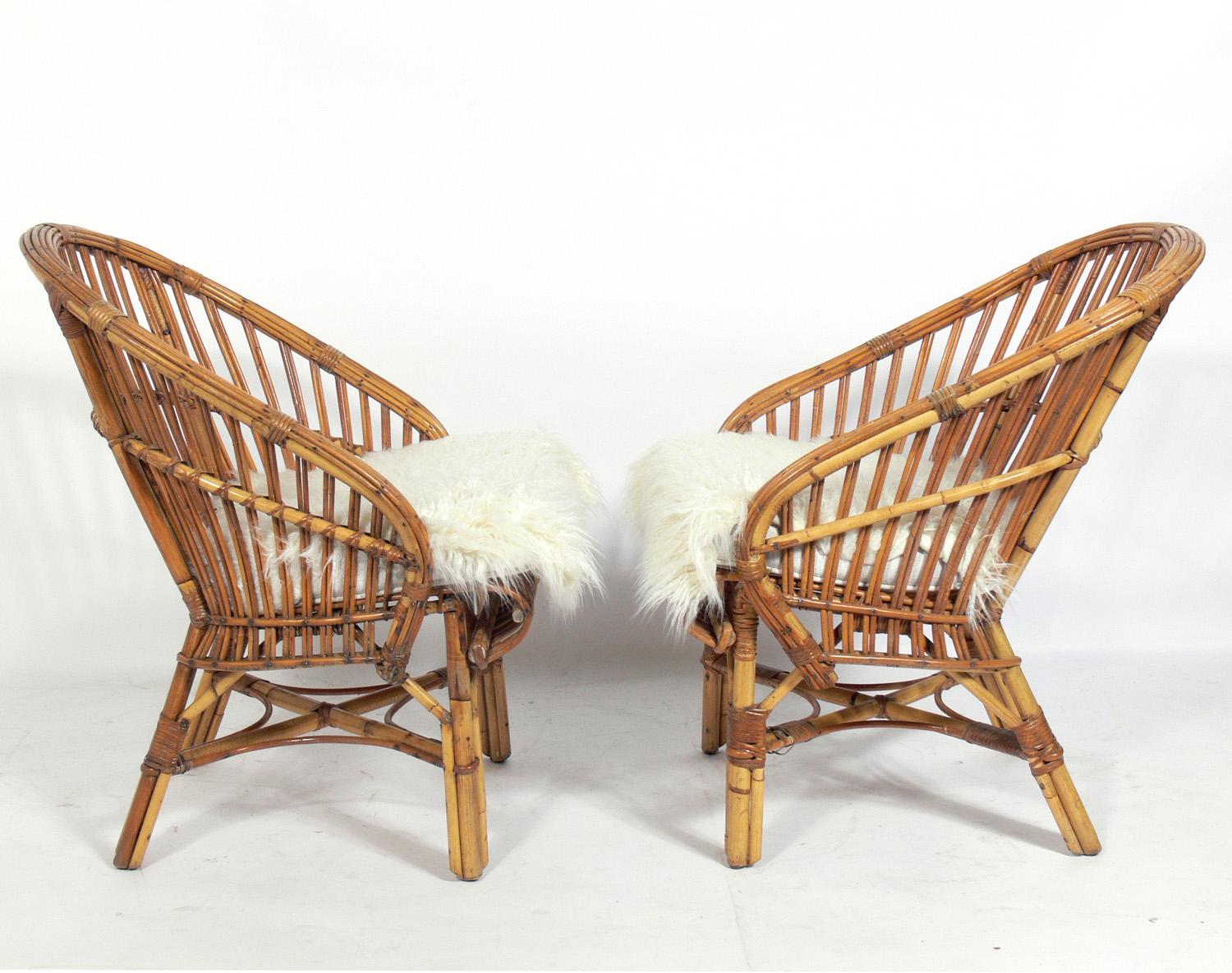 pair of rattan chairs