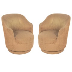 Pair of Curvaceous Swivel Chairs