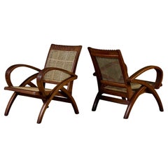 Pair of Curved Arm French Lounge Chairs