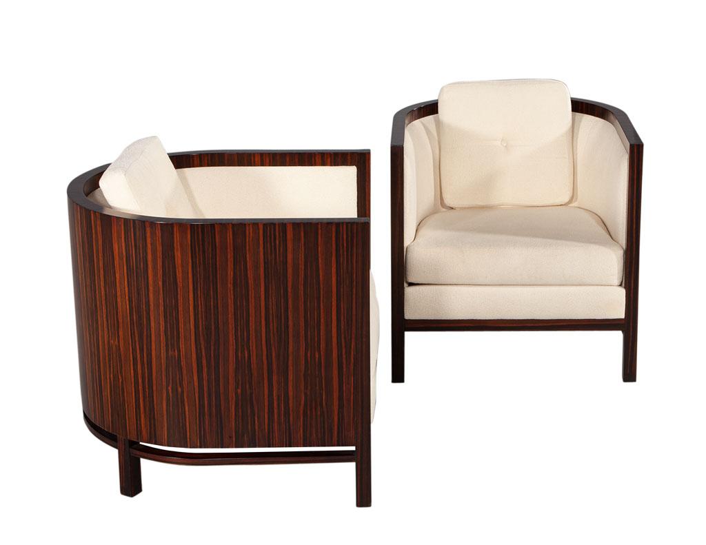 Pair of Curved Art Deco Style Lounge Chairs by Bolier & Co. In Good Condition In North York, ON
