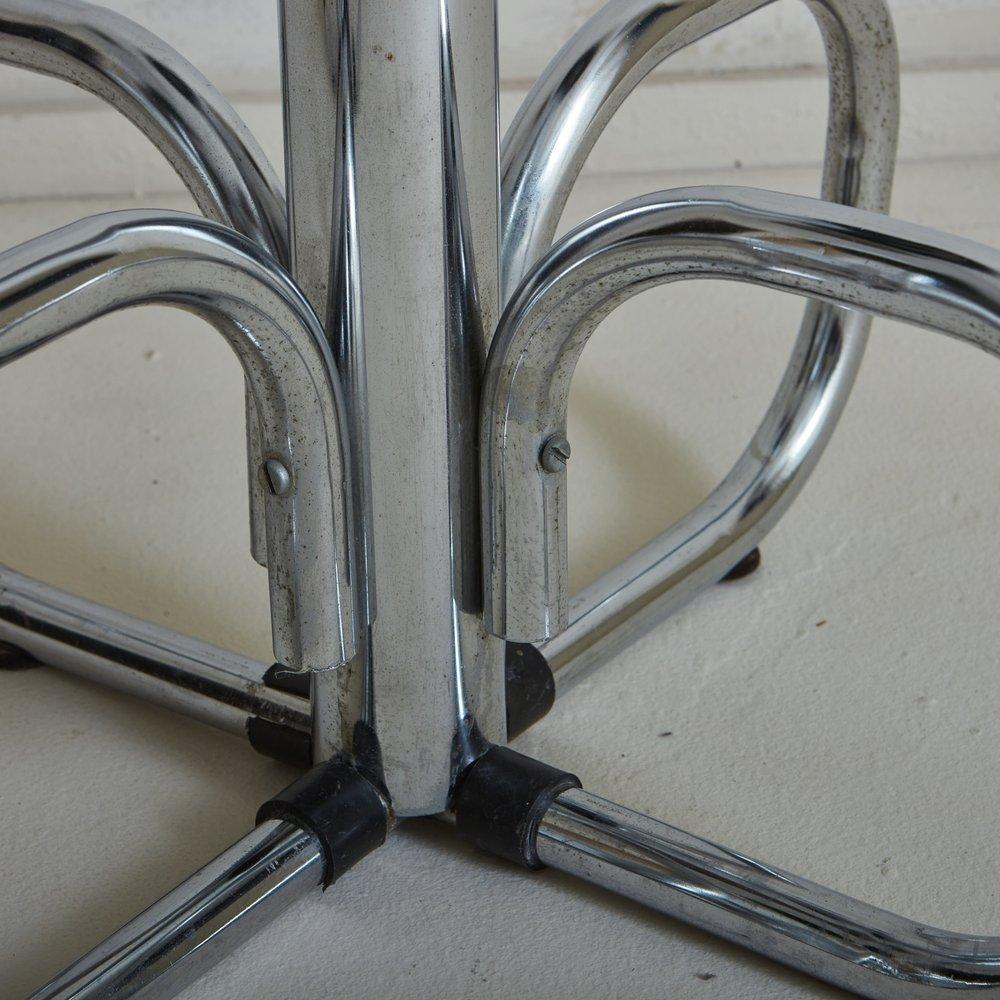 Pair of Curved Chrome Base Stools in Green Velvet, Italy 1970s For Sale 3