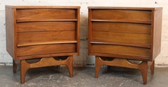 Pair of Curved Front Night Stands by Young Manufacturing Co.