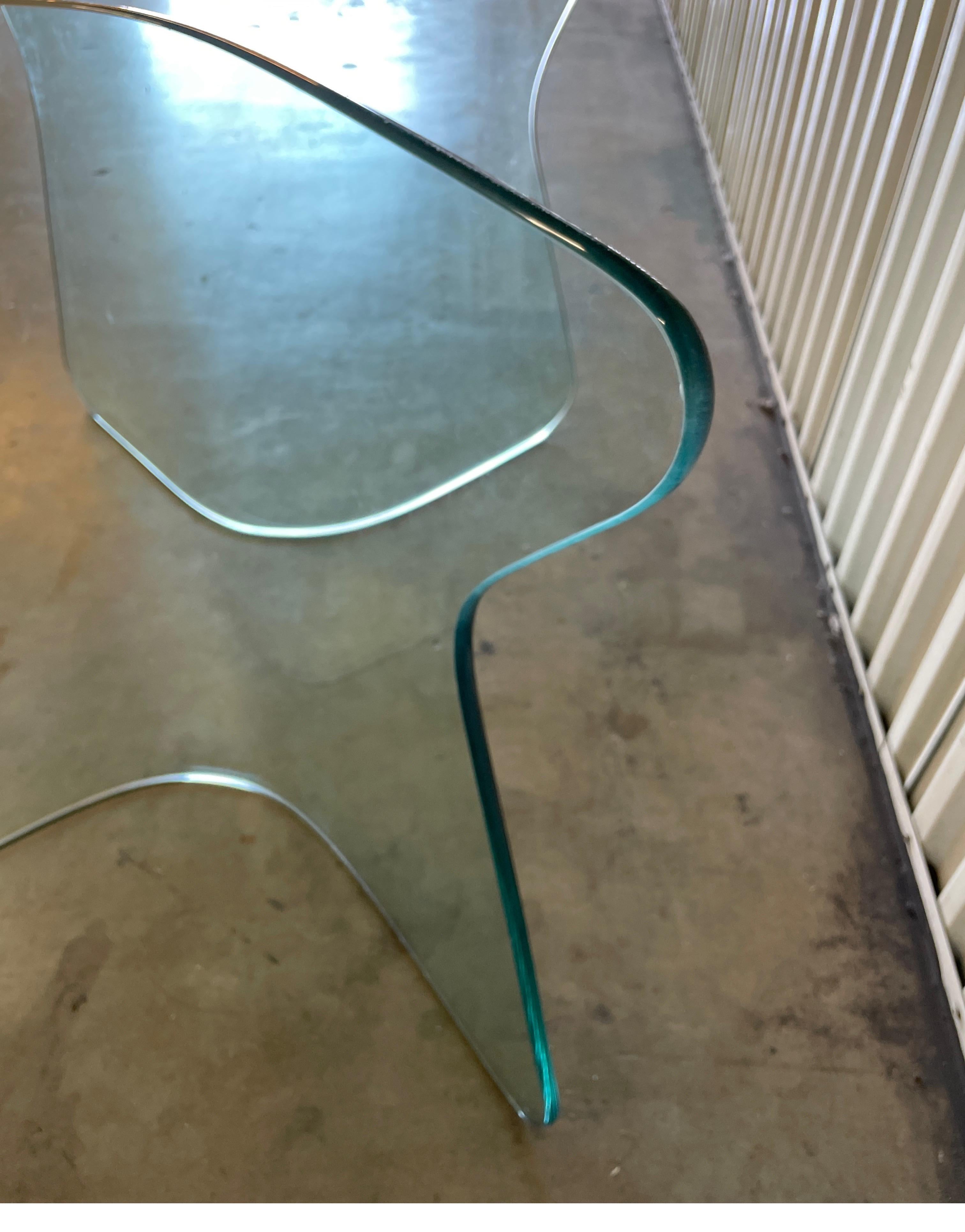 Pair of Curved Glass Dining Table Bases 6