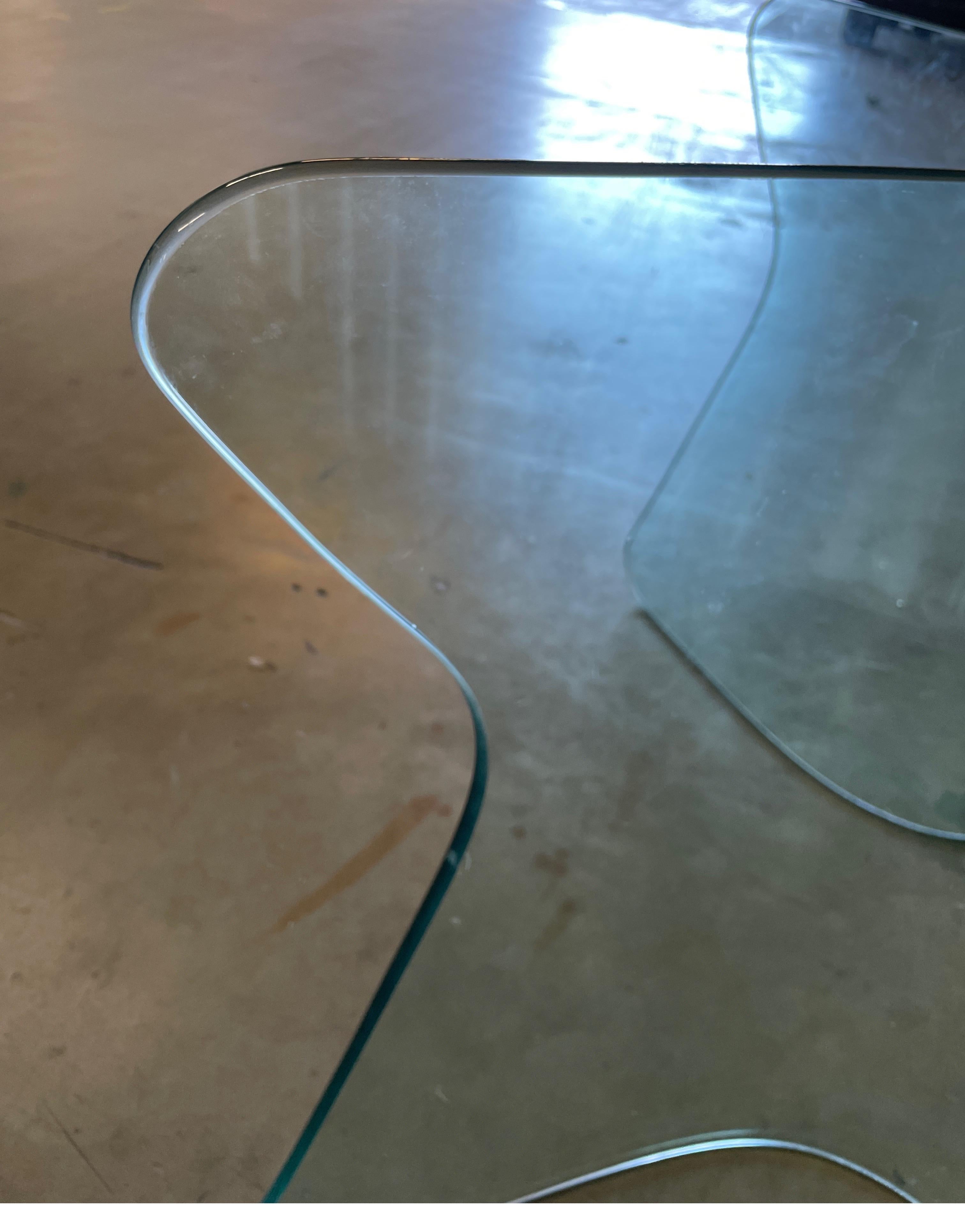 Pair of Curved Glass Dining Table Bases 8