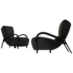 Pair of Curved Italian Lounge Chairs