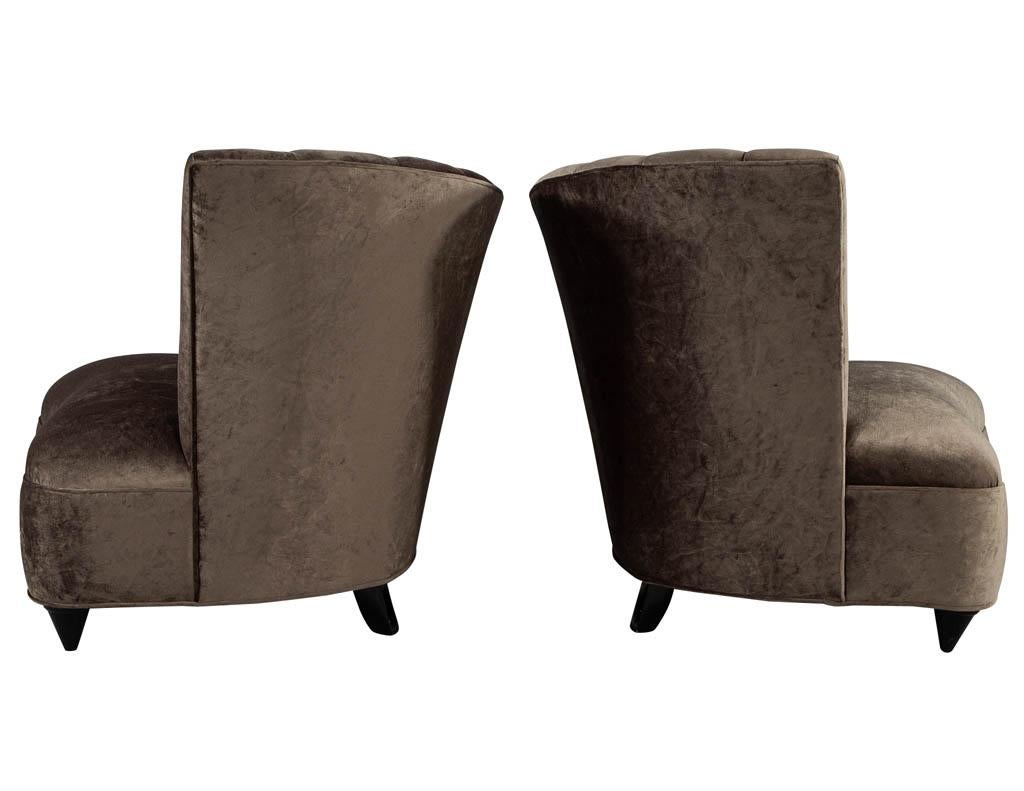 Pair of Curved Shell Channel Back Lounge Chairs In Excellent Condition In North York, ON