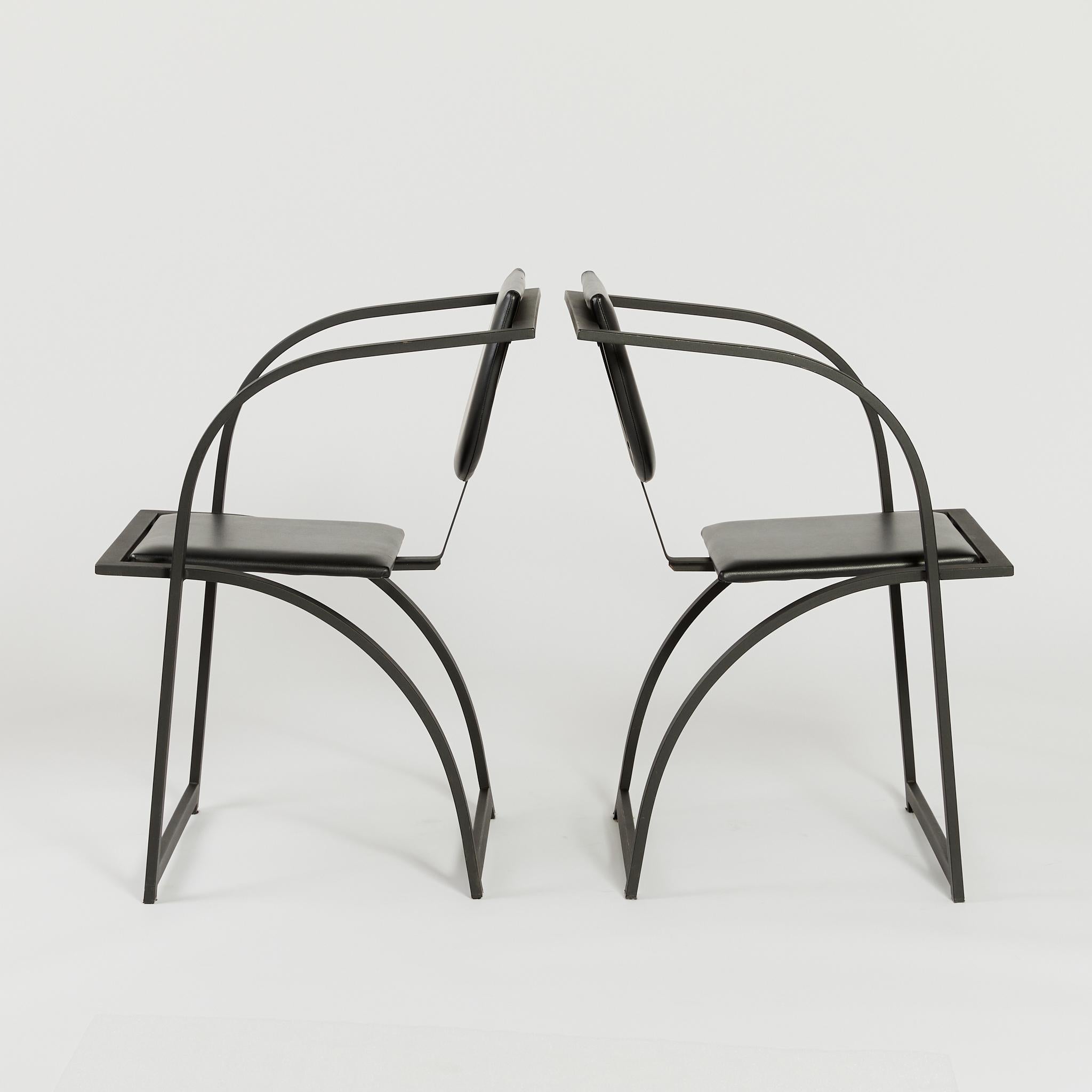 Pair of Curved Steel Sinus Chairs by Karl Friedrich Förster 3