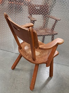 Pair of Cushman Furniture Co. Early American Carved Wood Captain's Dining Chairs