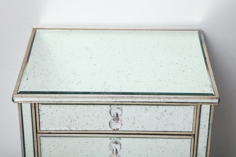 Pair of Antique Mirrored Nightstands with Silver Gilt Trim For Sale at ...