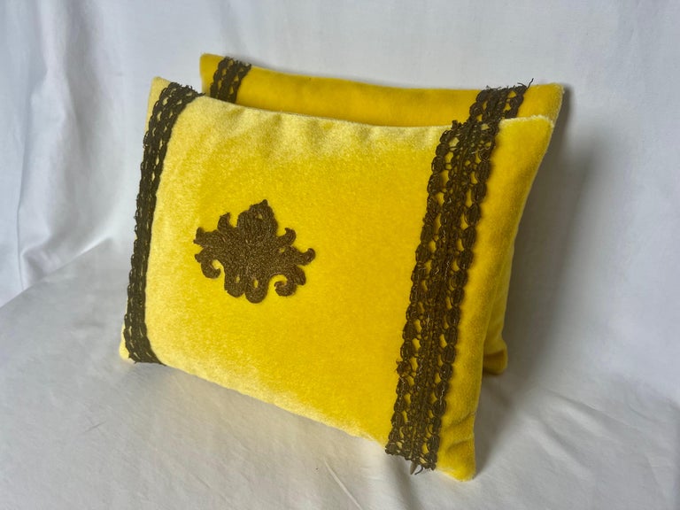 Pair of Custom Appliqué Pillows by MLA For Sale at 1stDibs