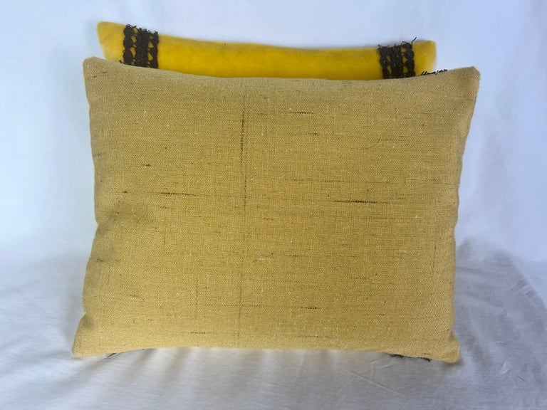 Pair of Custom Appliqué Pillows by MLA For Sale at 1stDibs