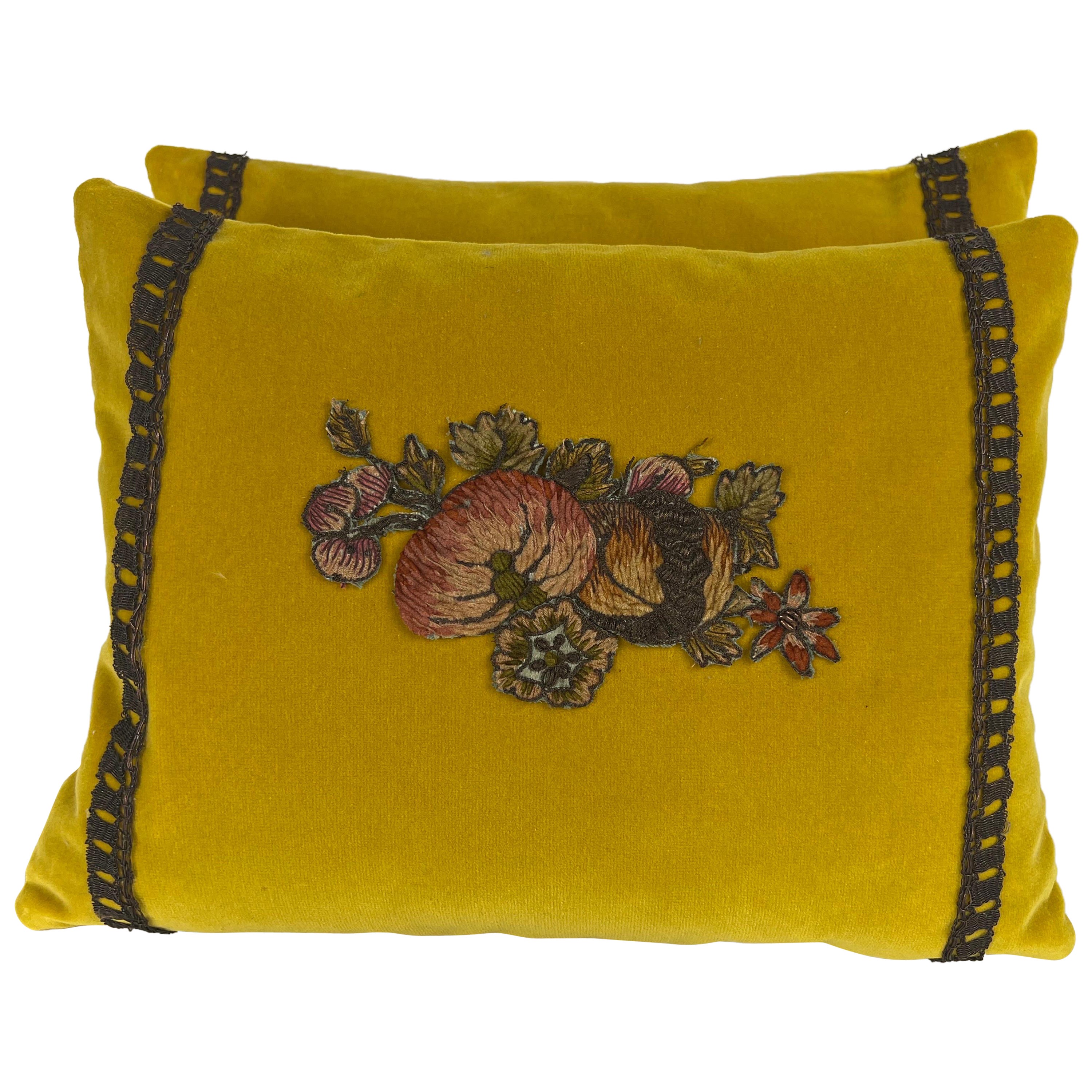 Pair of Custom Appliqué Pillows by MLA
