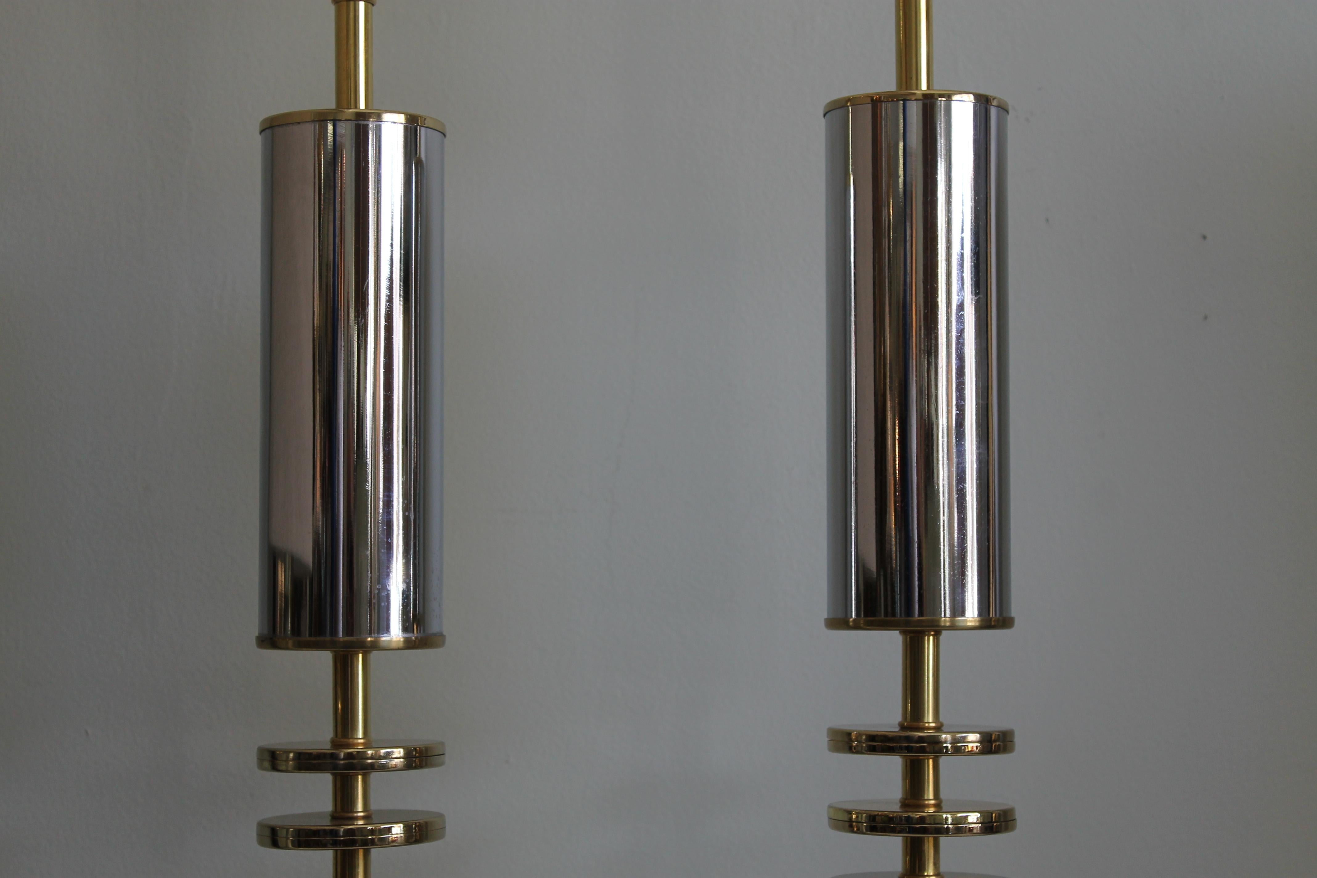 Late 20th Century Pair of Custom Art Deco Style Lamps