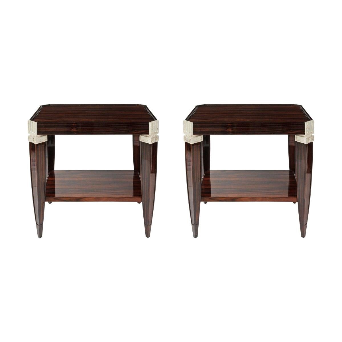 Pair of Custom Art Deco Tables Style End Tables