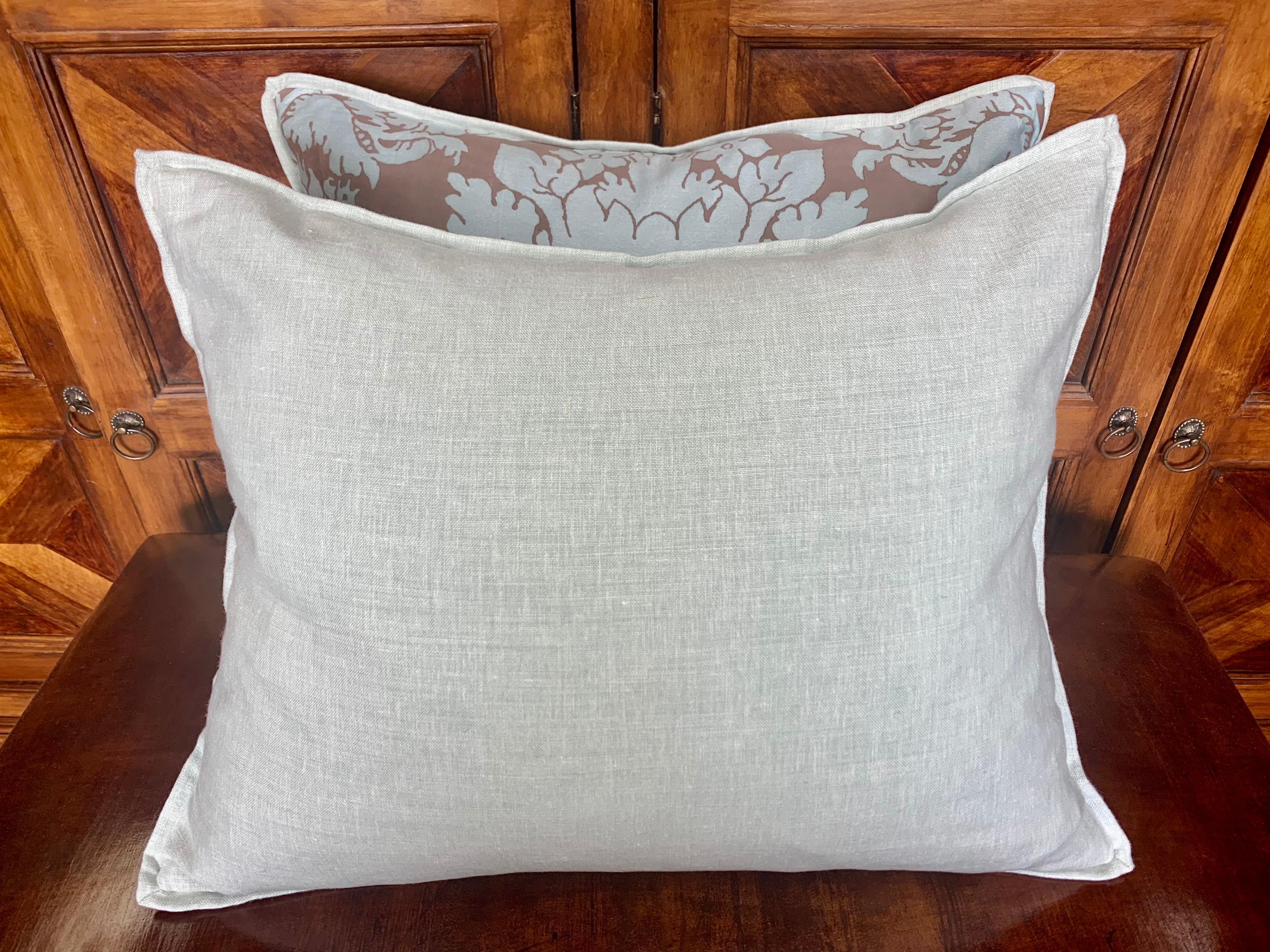 Pair of Custom Authentic Fortuny Textile Pillows In New Condition For Sale In Los Angeles, CA