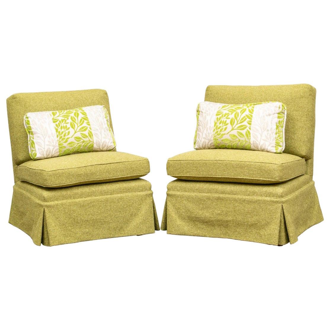 Pair of Custom Billy Baldwin Style Slipper Chairs for John Rosselli