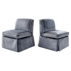 Pair of Custom Billy Baldwin Style Slipper Chairs