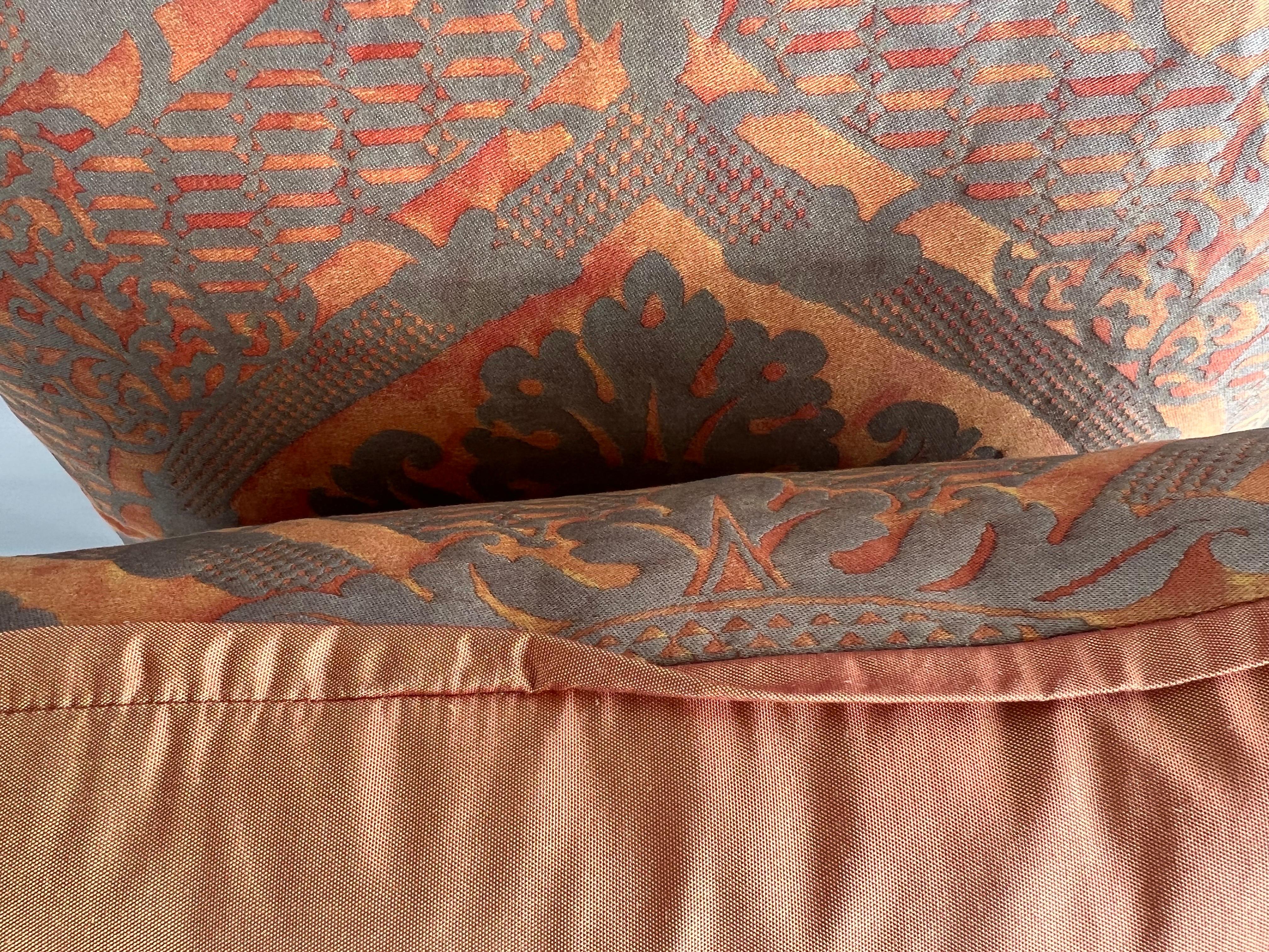 20th Century Pair of Custom Bittersweet Colored Fortuny Pillows