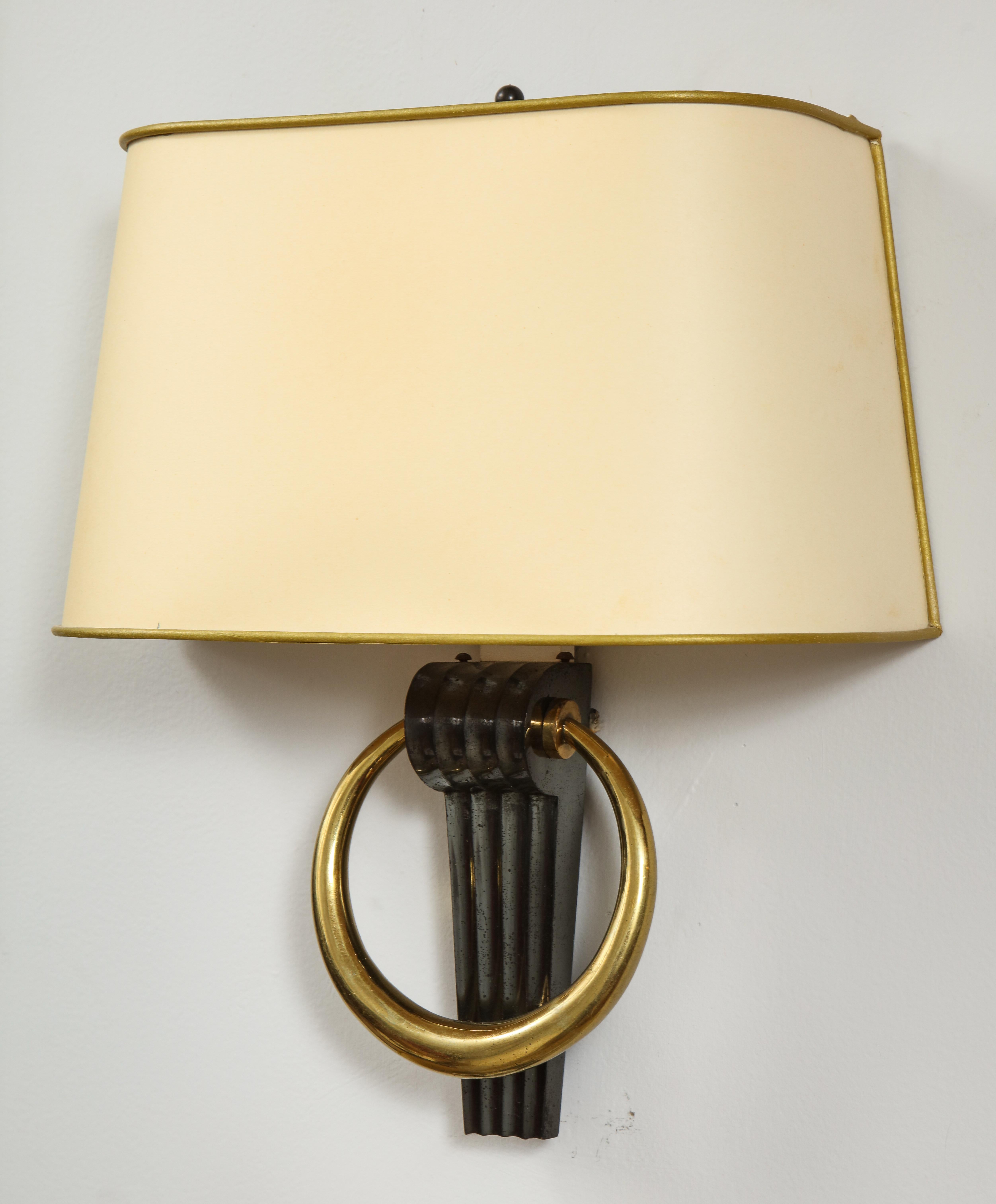 Pair of custom bronze sconces in the French 1940s manner.
Measures: H 13 in. x W 9.50 in. x D 4 in.
Lead Time is 8-10 weeks. 
