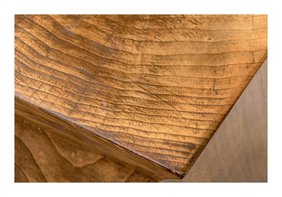 Pair Of Custom Carved Solid Pedestal Tables By Ian Ingersoll For Sale 12