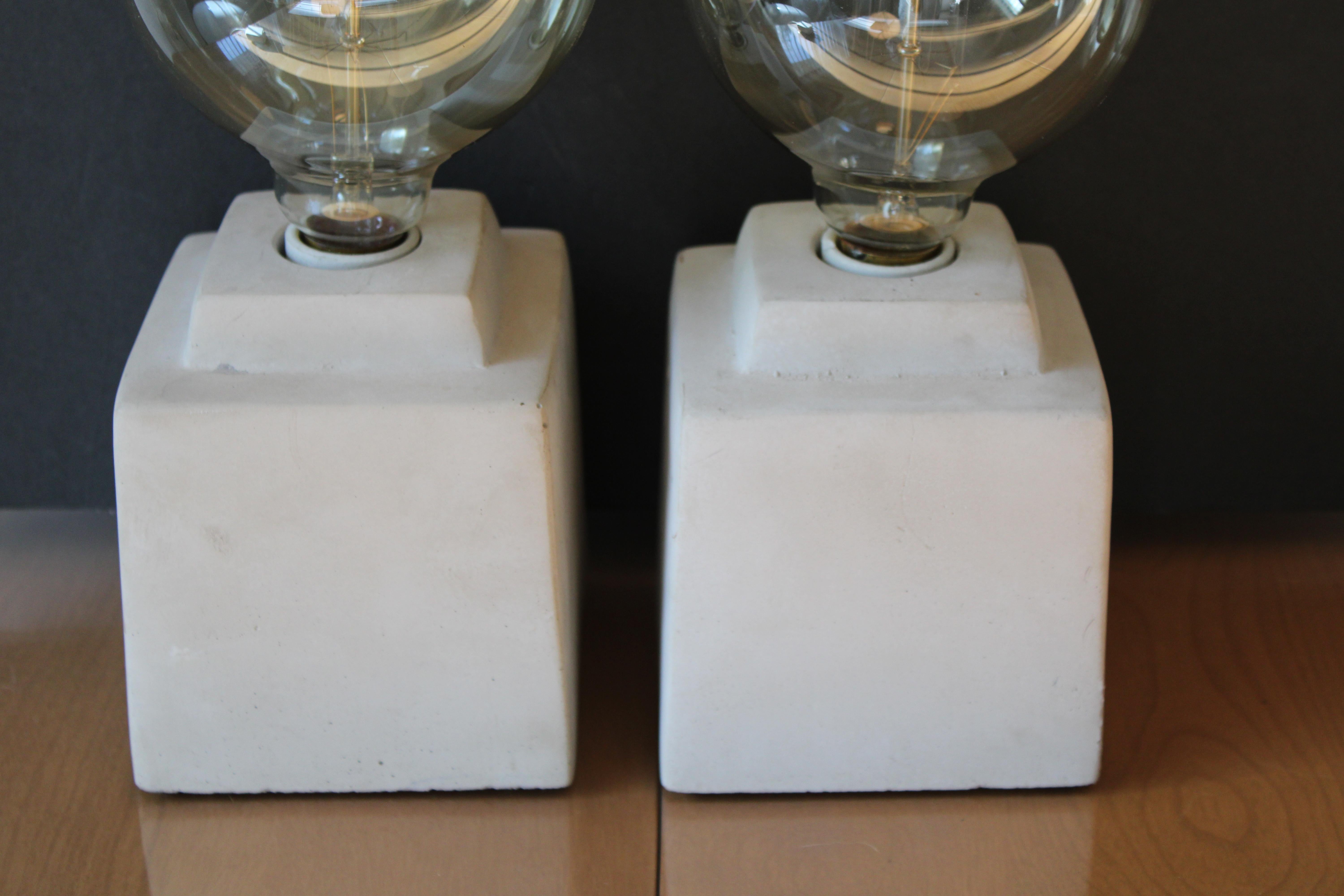 Mid-Century Modern Pair of Custom Ceramic Lamps For Sale