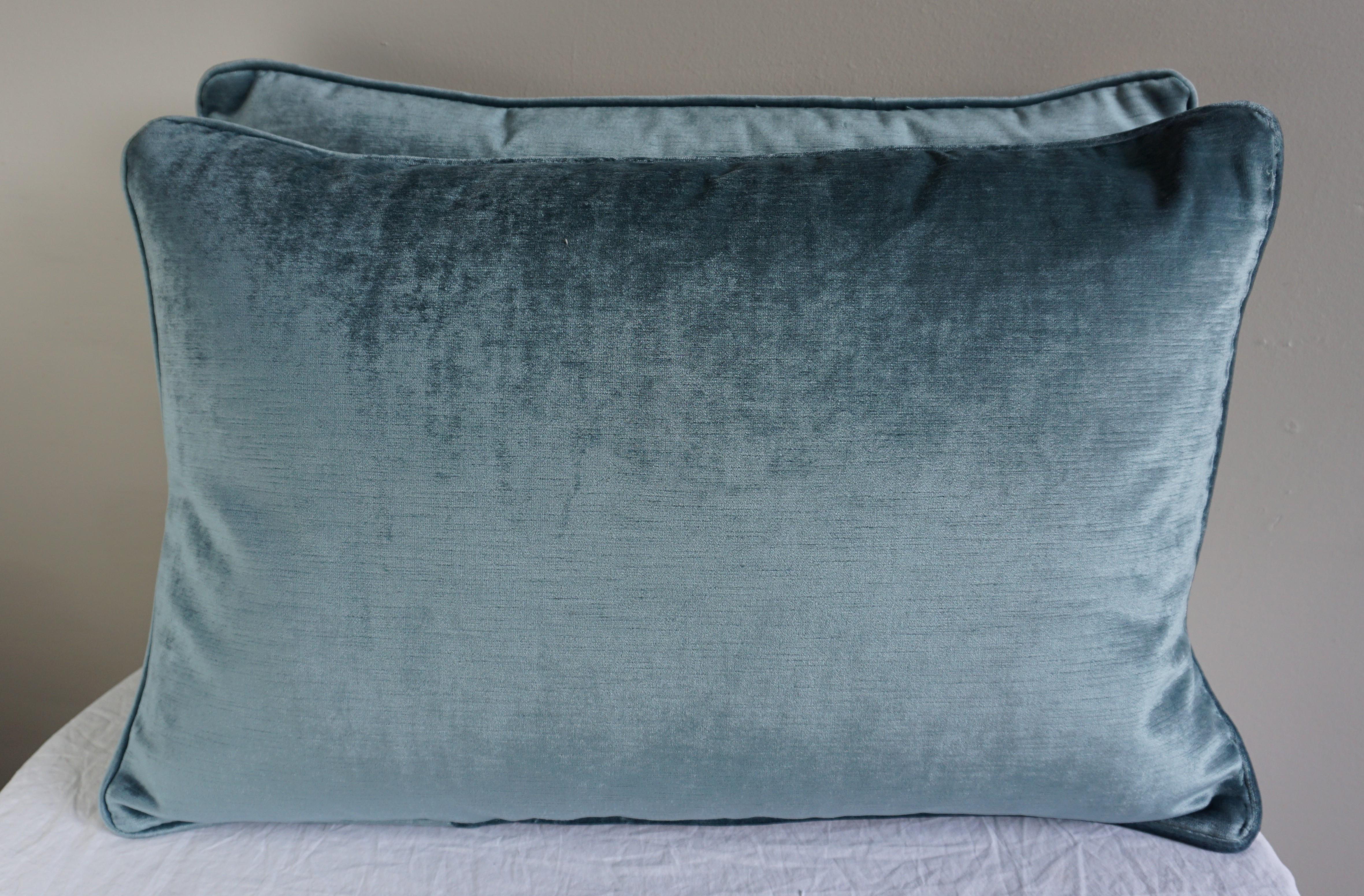 20th Century Pair of Custom Chinoiserie Printed Linen Pillows
