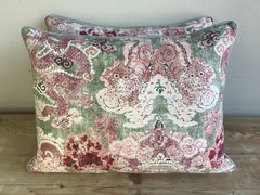 Pair of Custom Chinoiserie Printed Pillows