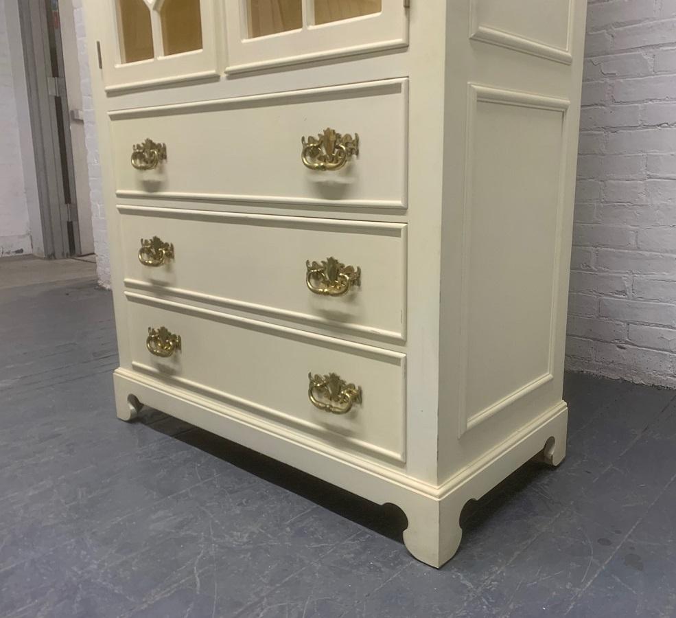 Brass Pair of Custom Chinoiserie Style Cabinets For Sale