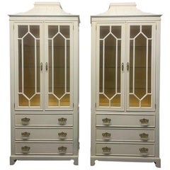 Pair of Custom Chinoiserie Style Cabinets