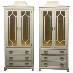 Pair of Custom Chinoiserie Style Cabinets