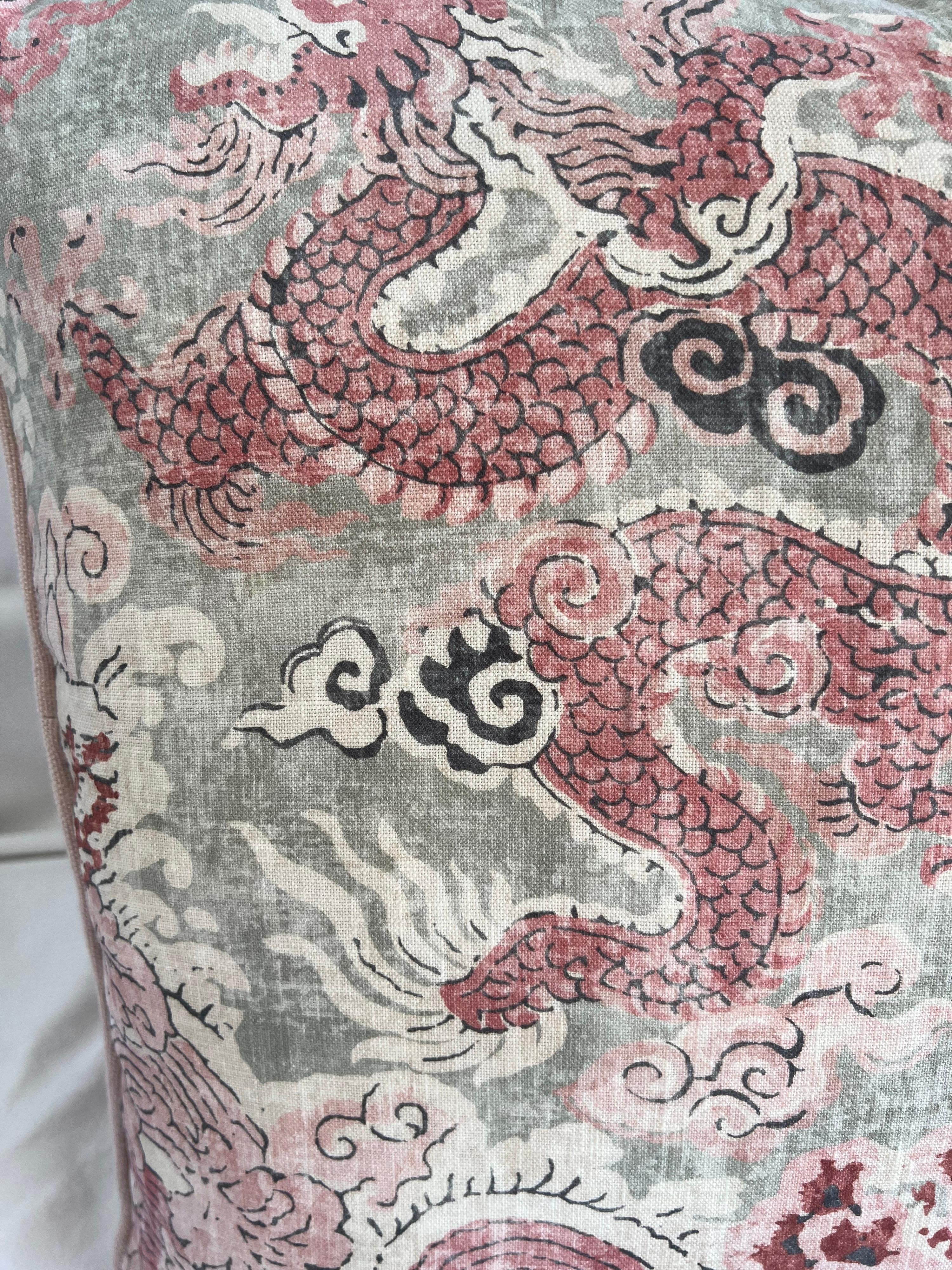 pink chinoiserie pillow