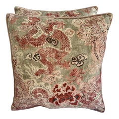 Pair of Custom Chinoiserie Style Pillows
