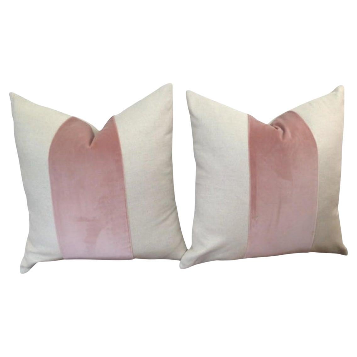 Coppia di copricuscini personalizzati classici con pannello in velluto blu scuro