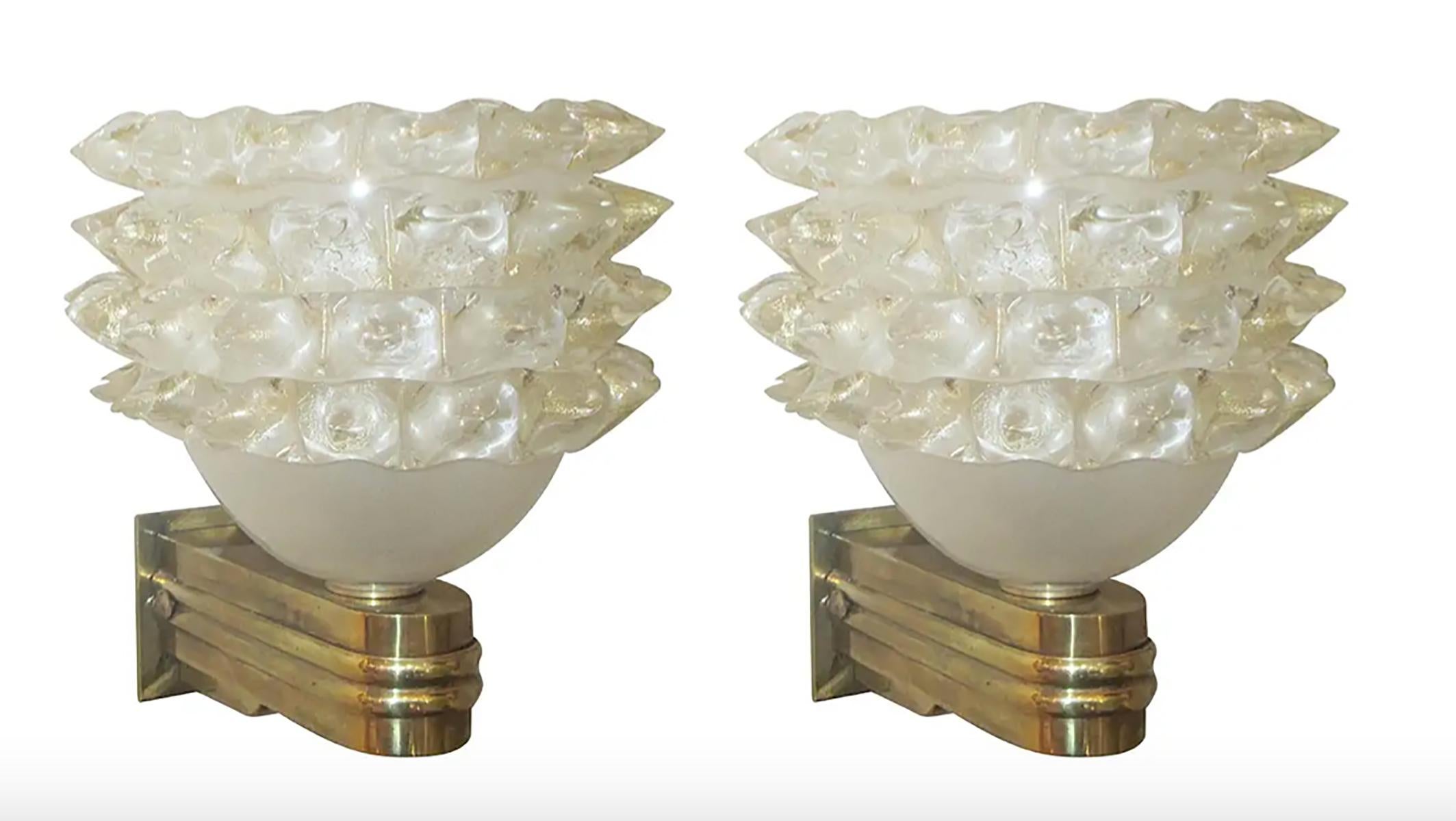 Pair of Custom Contemporary Barovier Toso Murano Sconces In condizioni Nuovo in vendita a New York, NY