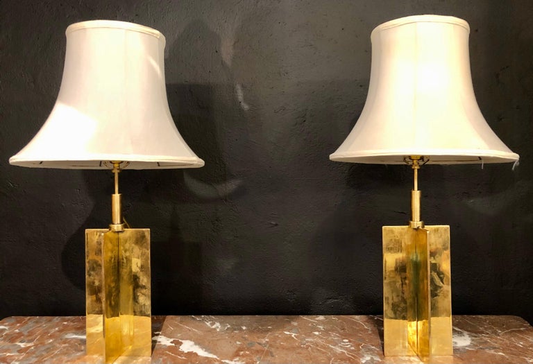 20th Century Pair of Custom Croisillion Lamps in The Jean Michel Frank Manner For Sale