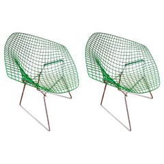 Pair of Custom Diamond Bertoia Chairs for Knoll American Mid Century