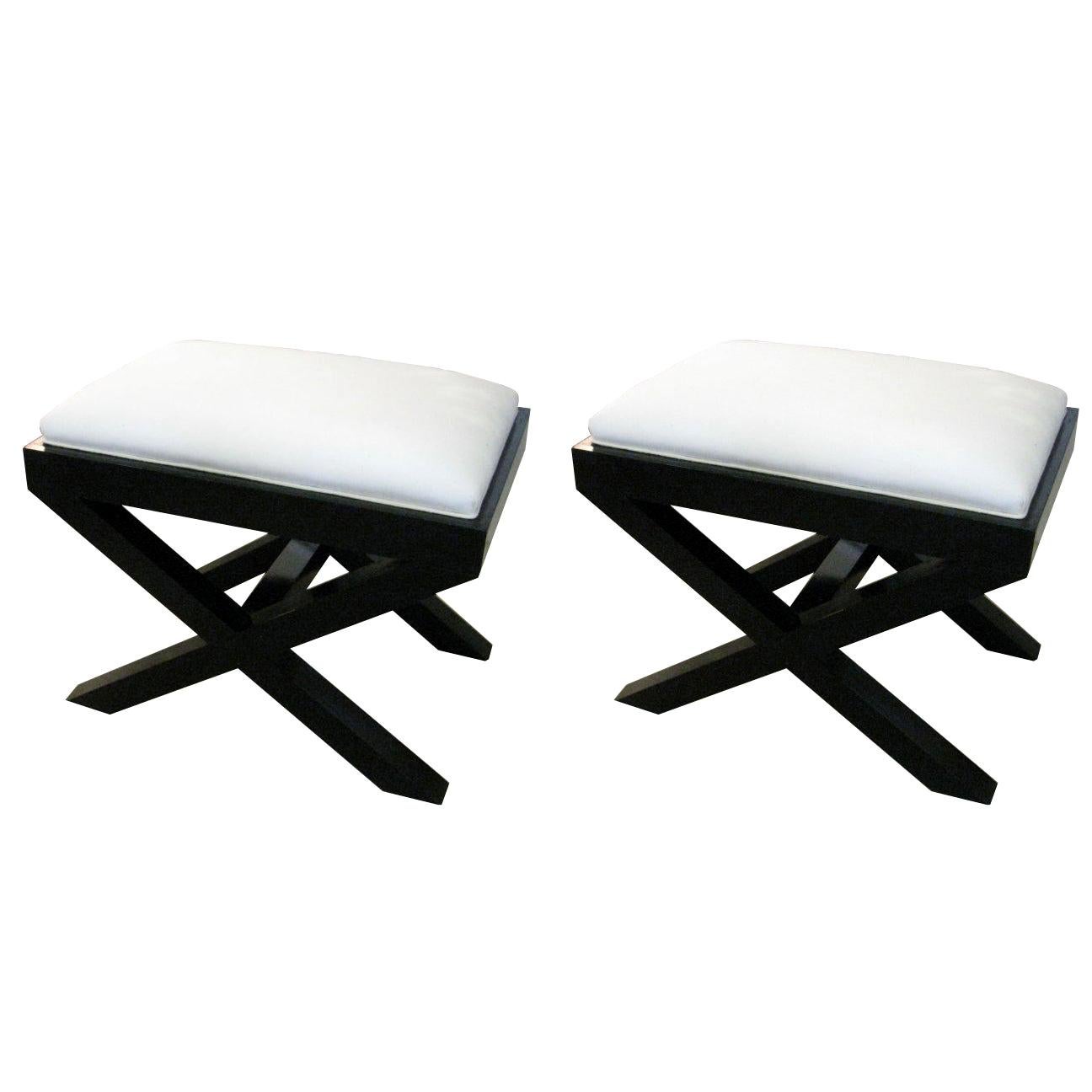 Custom Industrial Ebonized Maple and Steel Bench For Sale at 1stDibs