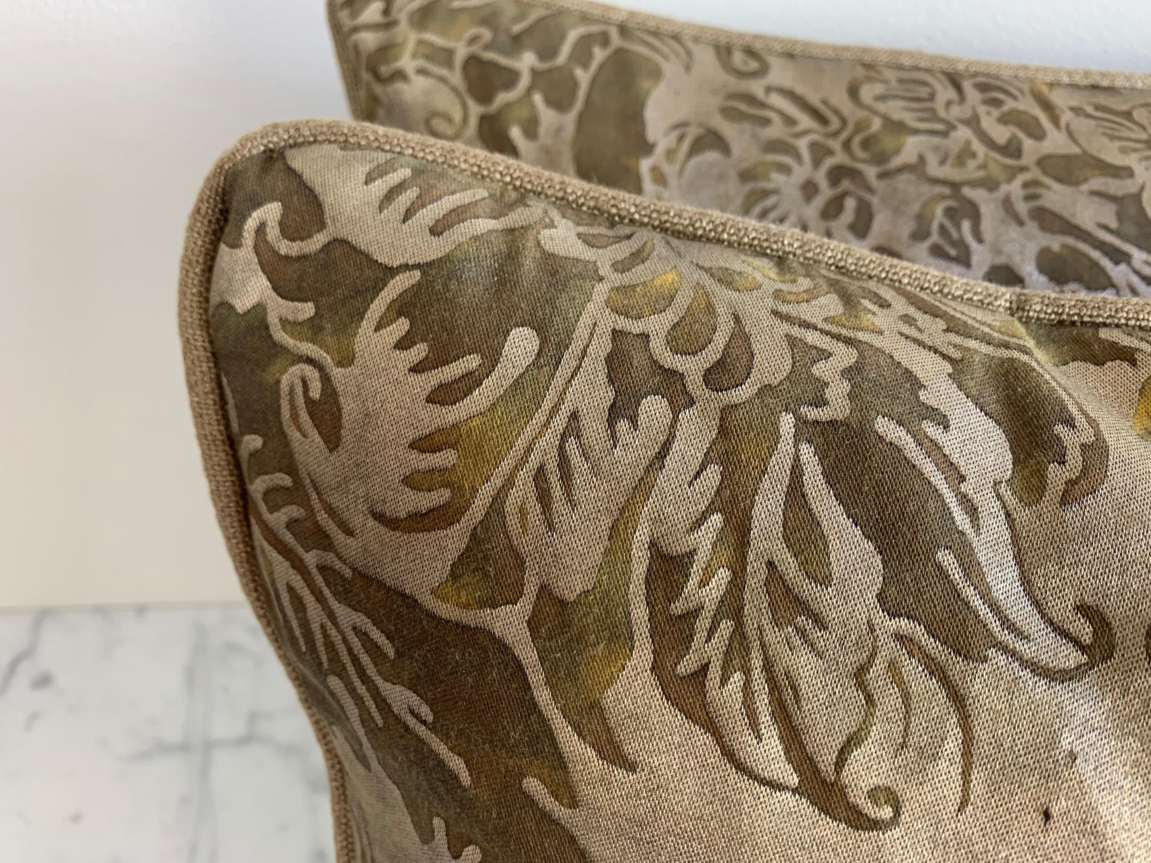 20th Century Pair of Custom Fortuny Lumbar Pillows For Sale
