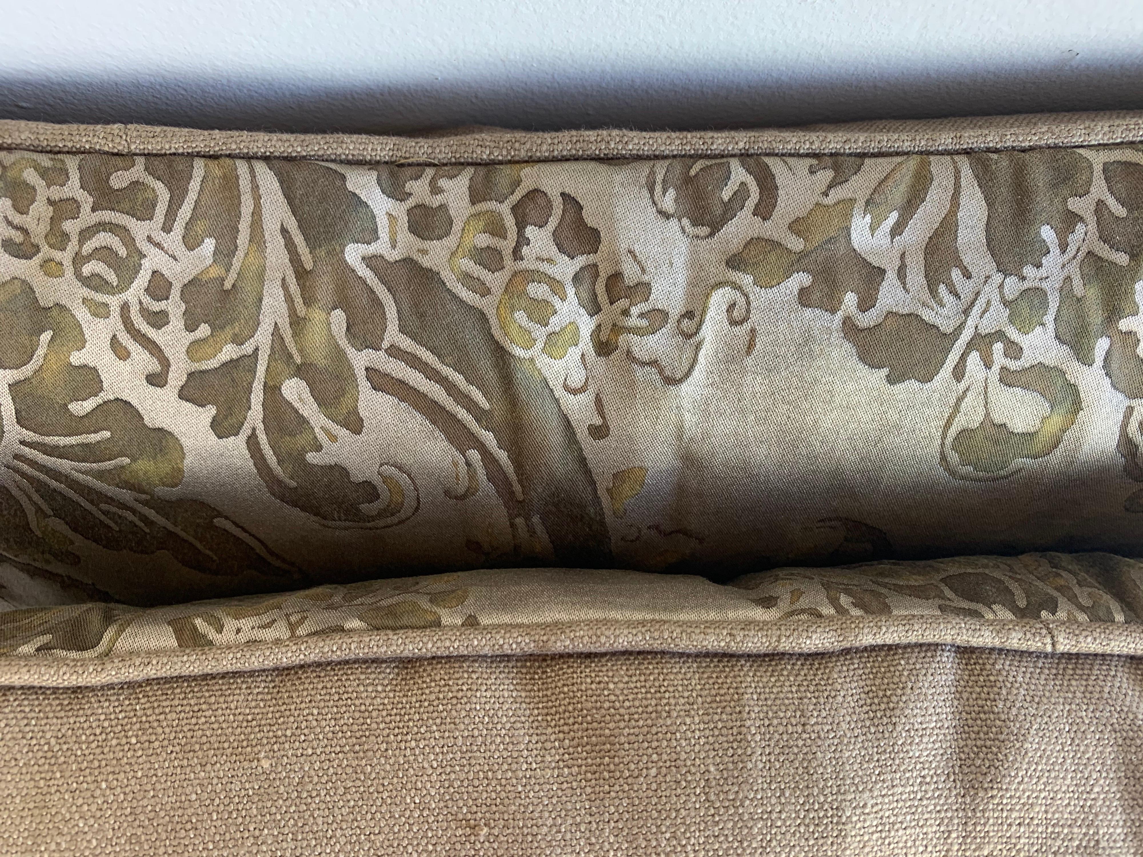Italian Pair of Custom Fortuny Lumbar Pillows For Sale