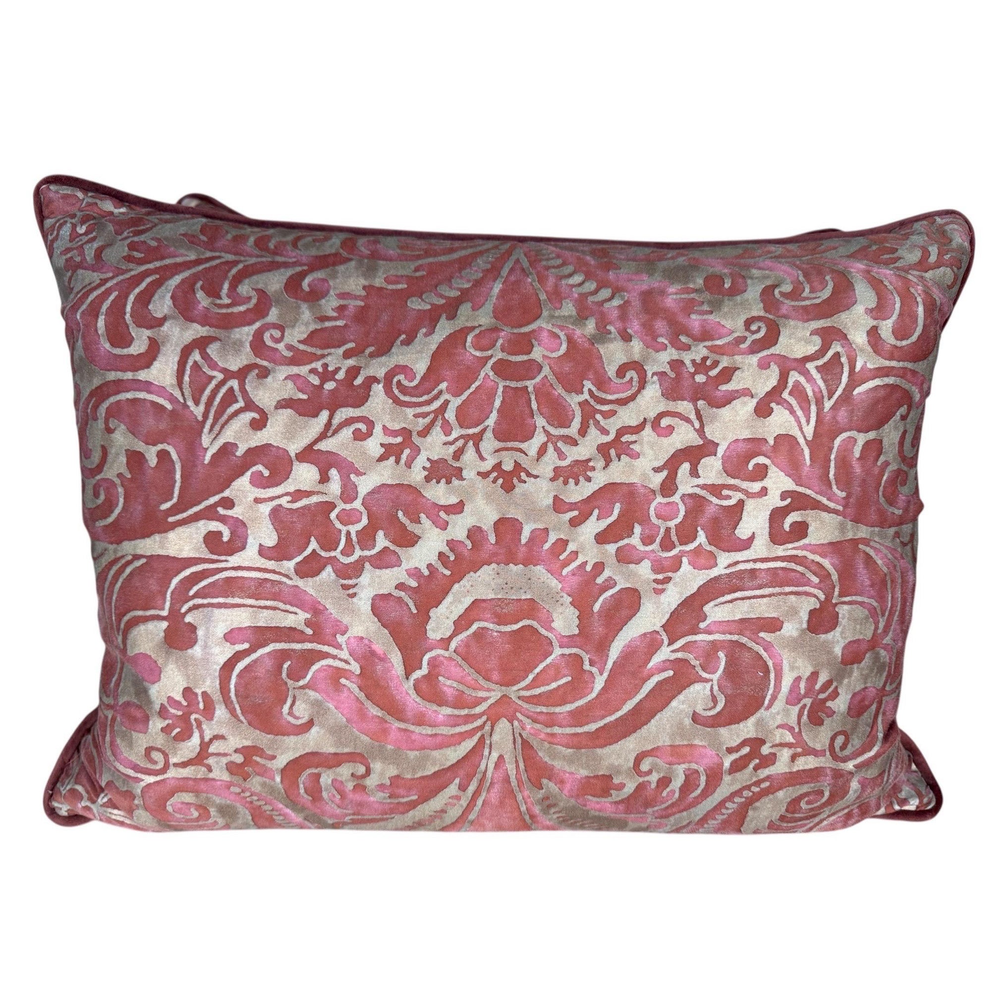 Pair of Custom Fortuny “Richelieu” Pattern Pillows For Sale