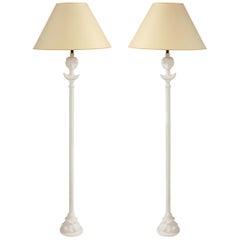 Pair of Custom Gio Plaster Floor Lamps