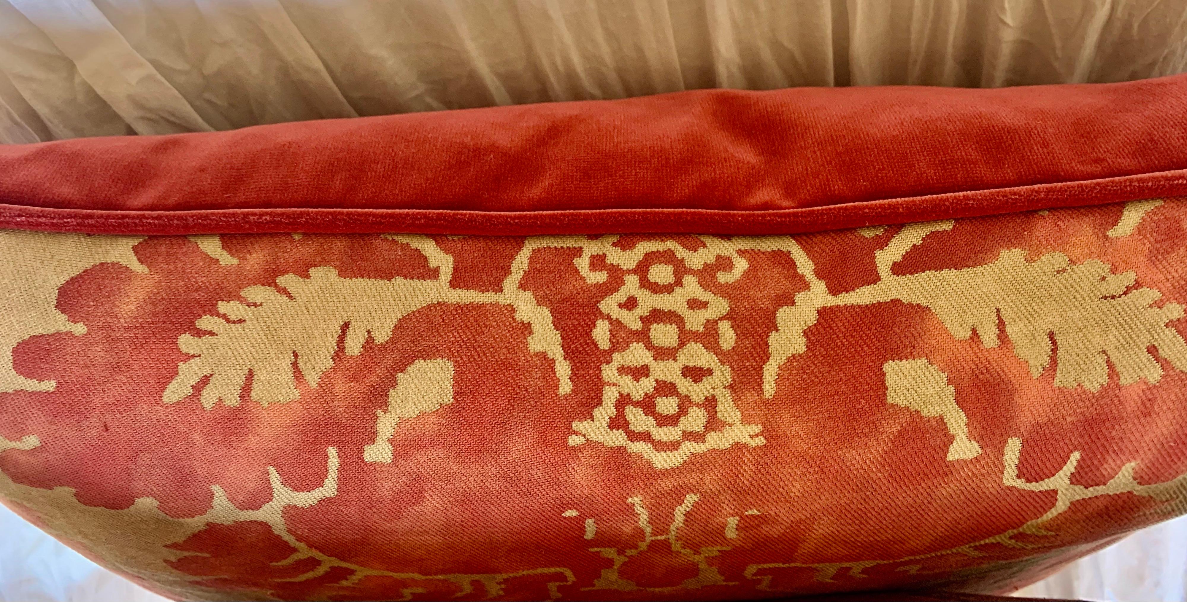 Cotton Pair of Custom Glicine Patterned Fortuny Pillows