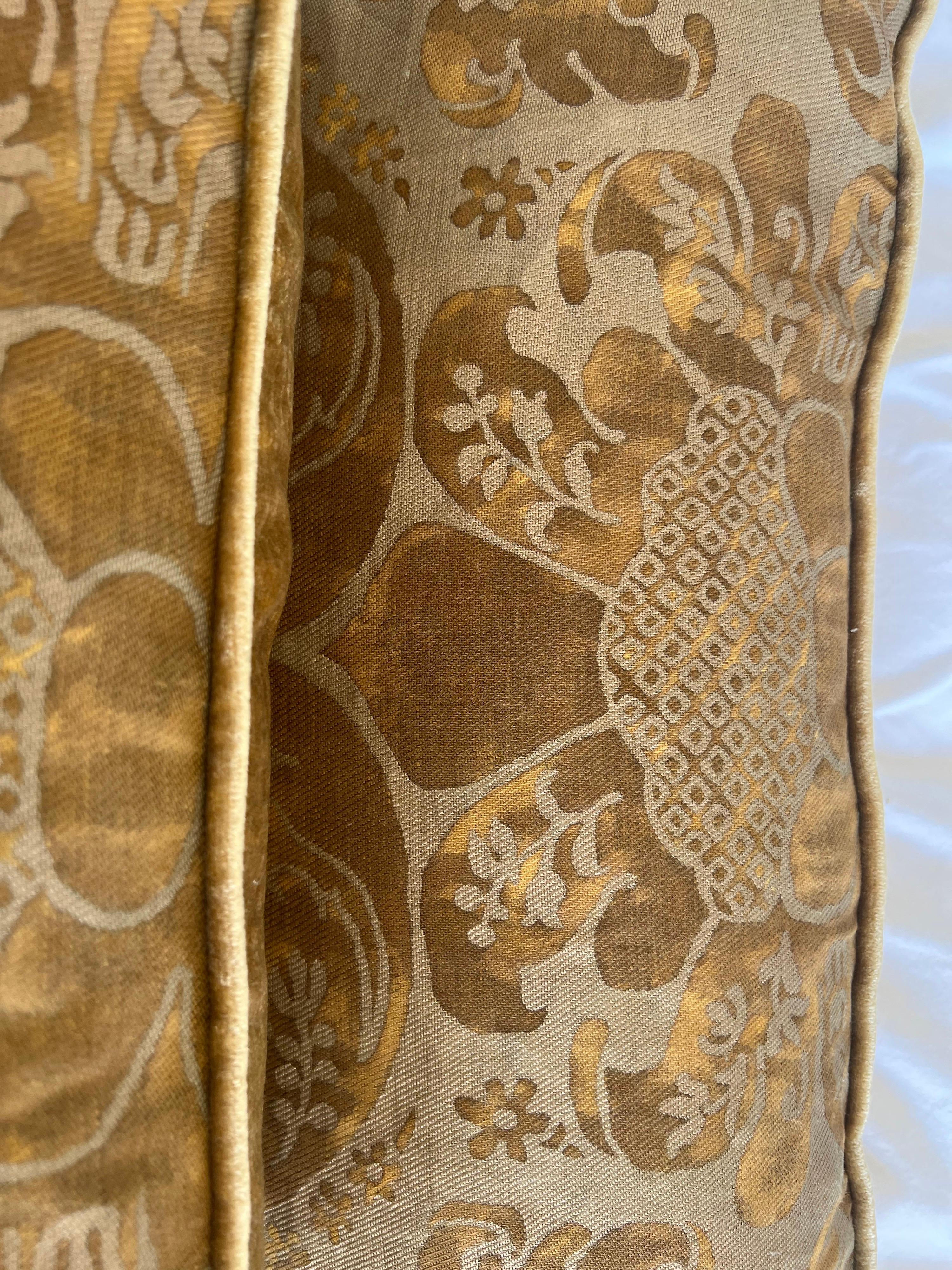 Pair of Custom Golden Fortuny Pillows 3