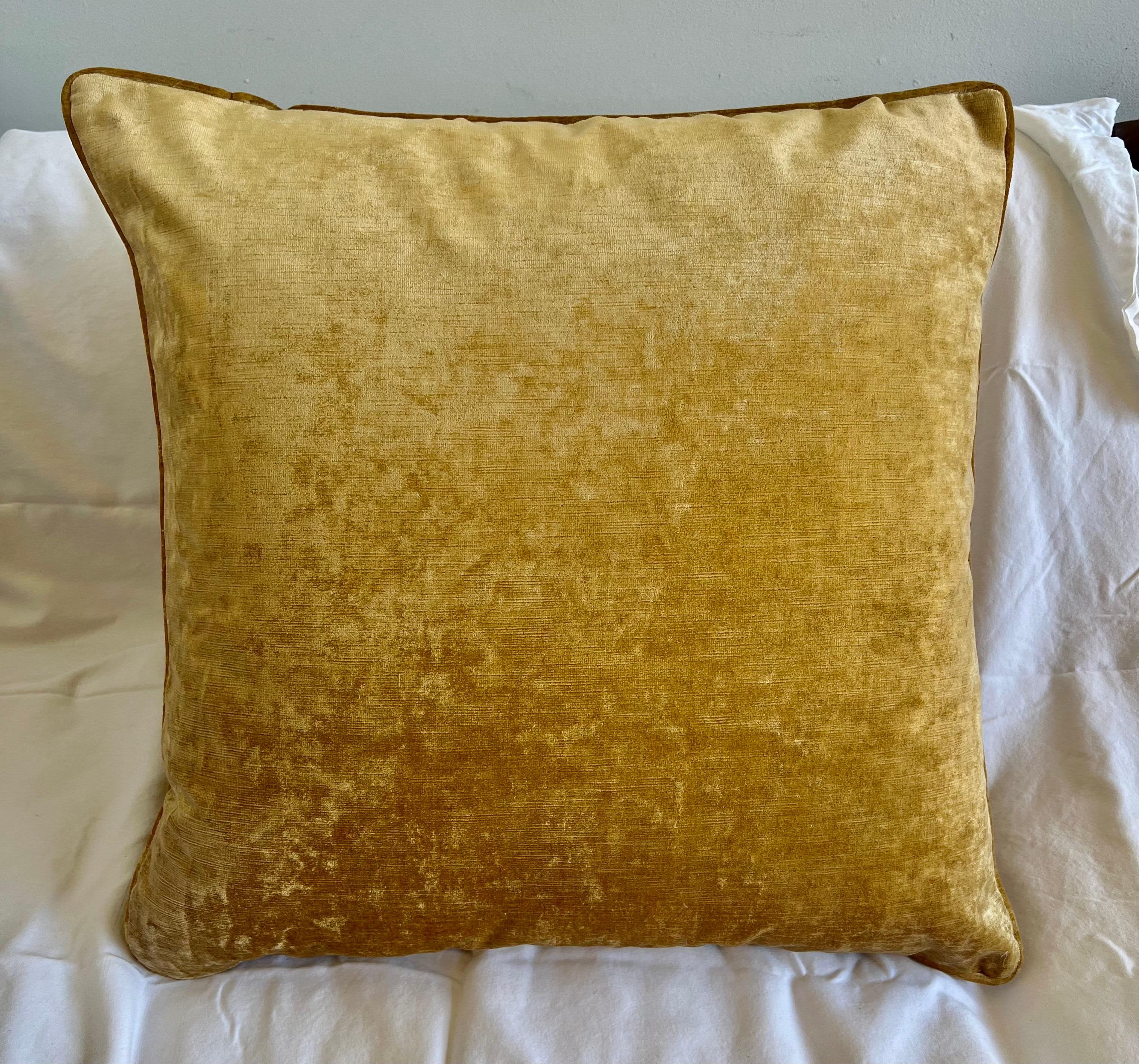 Pair of Custom Golden Fortuny Pillows 4