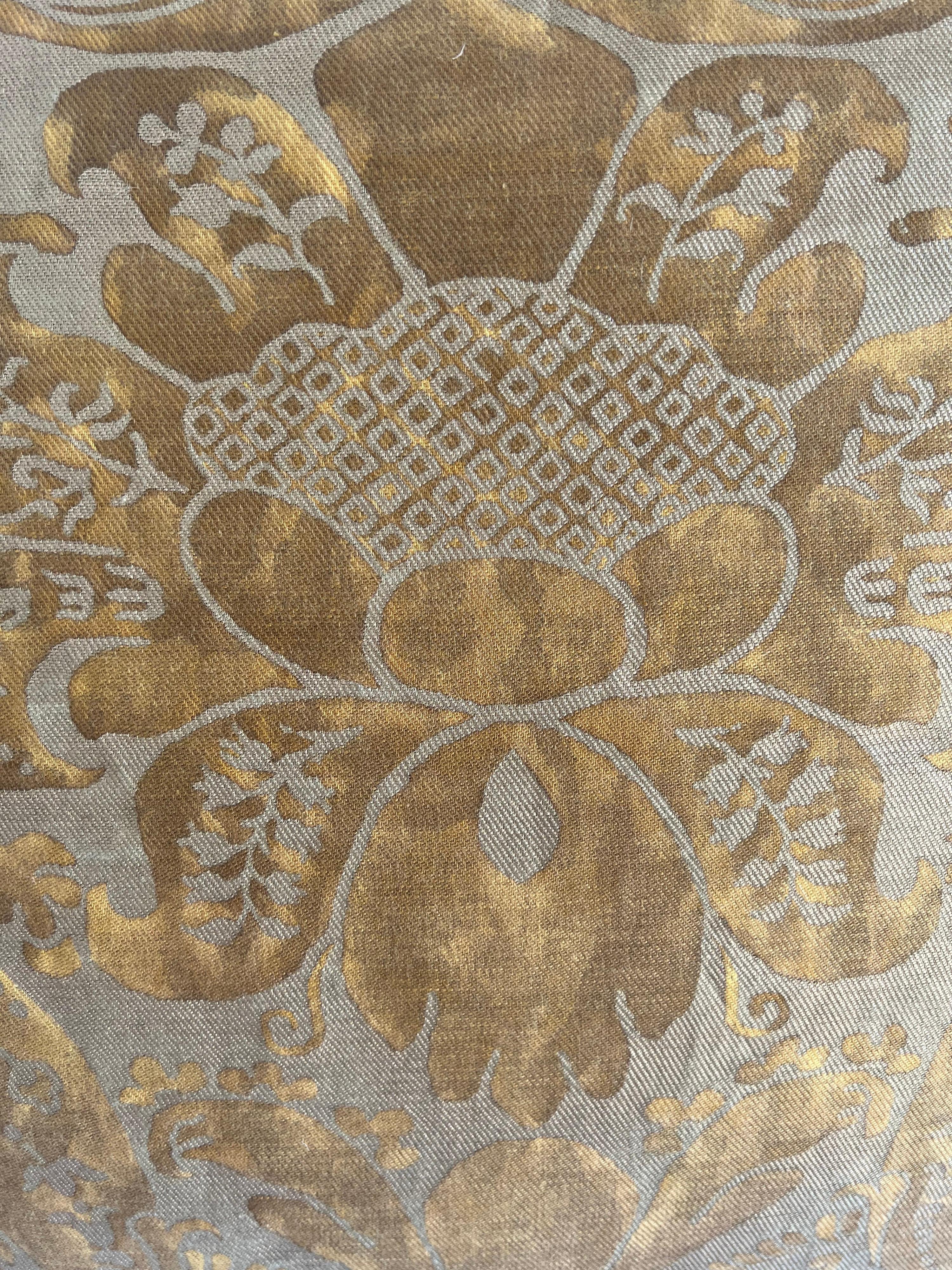 Baroque Pair of Custom Golden Fortuny Pillows