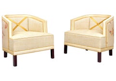 Pair Of Custom Hollywood Regency Style Club Chairs