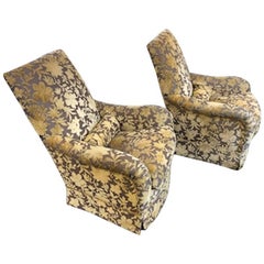Pair of Custom J. F. Fitzgerald Velvet Armchairs