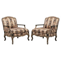 Pair of Custom Lacquered and Gilt Fauteuils