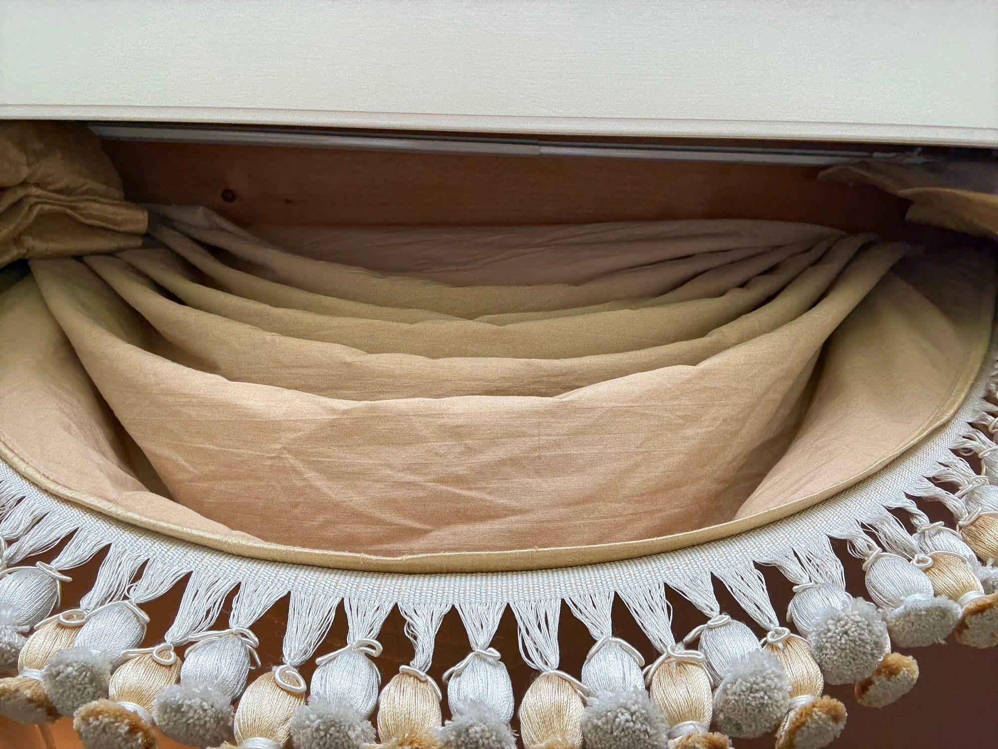 Pair of Custom Linen Drapes, Curtains and Valances, Lined, Tassels For Sale 3