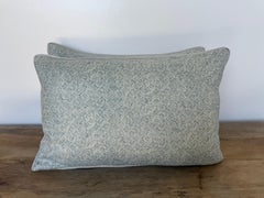 Pair of Custom Linen Pillows in Twigs Printed Fabric
